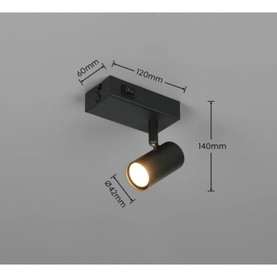 Taryn kinkiet 1xGU10 czarny R86851732