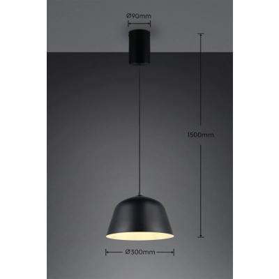 Tova lampa wisząca 1xE27 czarna R36411032