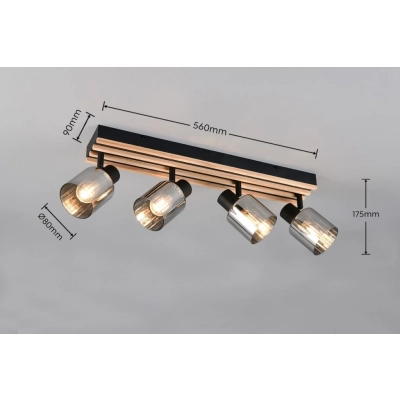 Travia lampa sufitowa 4xE14 czarna R86534032