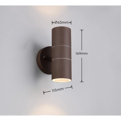 Turia kinkiet IP44 2xGU10 brązowy, rdzawy 260260224