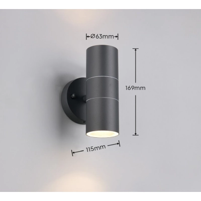 Turia kinkiet IP44 2xGU10 czarny 260260242