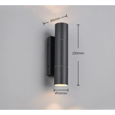 Yamuna kinkiet IP65 2xGU10 czarny 269760242