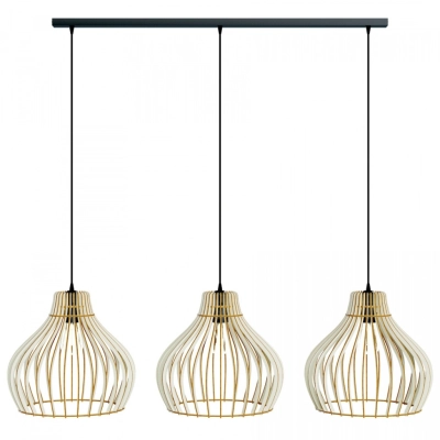 Bareel Zw BEC 380 3BL lampa wisząca 3 x E27 czarna, odcienie brązowego Temar Lighting