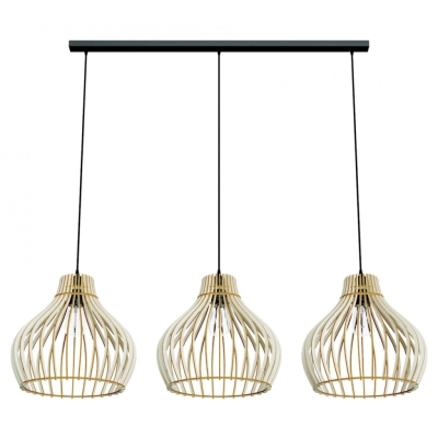 Bareel Zw BEC 380 3BL lampa wisząca 3 x E27 czarna, odcienie brązowego