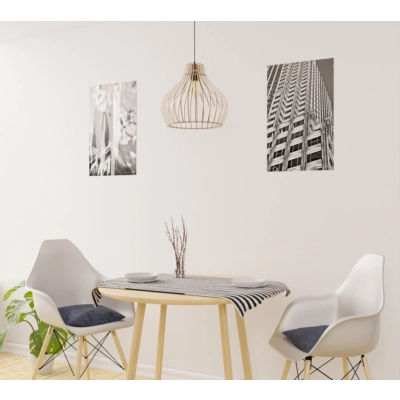 Barrel BEC 380 lampa wisząca 1 x E27 czarna, jasne drewno