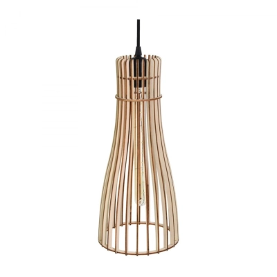 Bottle BUT 410 lampa wisząca 1 x E27 czarna, jasne drewno
