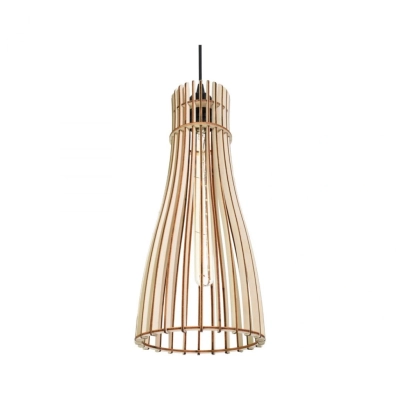 Bottle BUT 410 lampa wisząca 1 x E27 czarna, jasne drewno