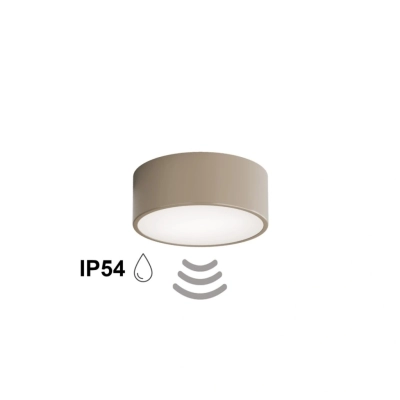 Cleo 200 IP54 lampa sufitowa 1 x E27 beżowa z czujnikiem ruchu Temar Lighting