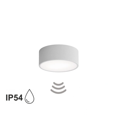 Cleo 200 IP54 lampa sufitowa 1 x E27 szara z czujnikiem ruchu Temar Lighting
