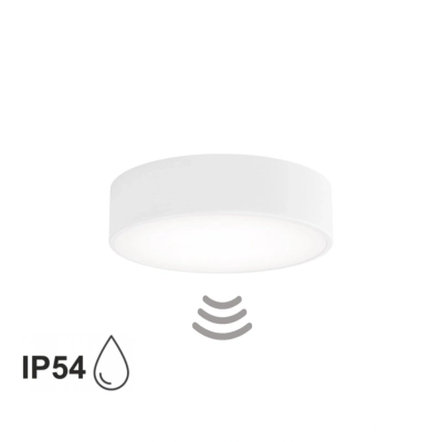 Cleo 300 IP54 lampa sufitowa 2 x E27 biała z czujnikiem ruchu Temar Lighting