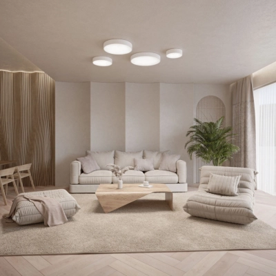 Cleo 400 lampa sufitowa 3 x E27 biała z czujnikiem ruchu