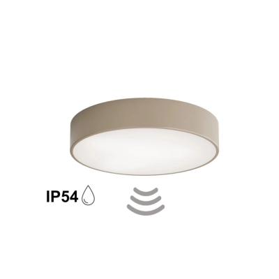 Cleo 400 IP54 lampa sufitowa 3 x E27 beżowa z czujnikiem ruchu Temar Lighting