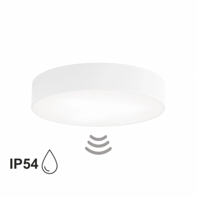 Cleo 400 IP54 lampa sufitowa 3 x E27 biała z czujnikiem ruchu Temar Lighting