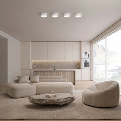 Cleo 800 lampa sufitowa 6 x E27 biała z czujnikiem ruchu