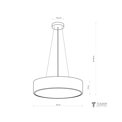 Cleo Zw 400 LED lampa wisząca 43W 4750lm 3000K, 4000K biała