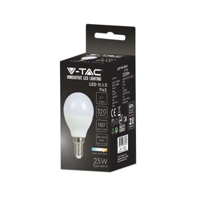 Żarówka LED E14 kulka P45 3,7W 320lm 6500K  VT-1819