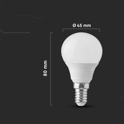 Żarówka LED E14 kulka P45 3,7W 320lm 6500K  VT-1804