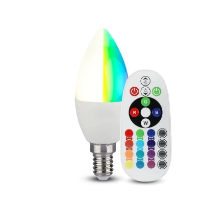 Żarówka LED E14 świeca pilot 3.5W 320lm 6400K+RGB  VT-2214 V-TAC