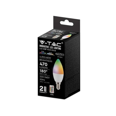 Żarówka LED E14 świeca pilot 4,8W 320lm RGB+4000K  VT-2214-N-1