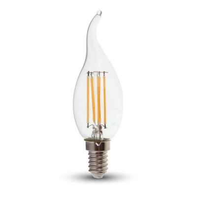 Żarówka LED E14 filament świeca płomyk 4W 400lm 4000K  VT-1997 V-TAC