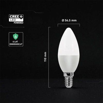 Żarówka LED E14 świeca 5.5W 470lm 4000K ściemnialna VT-293D