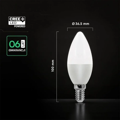 Żarówka LED E14 świeca 6,5W 600lm 3000K  VT-268