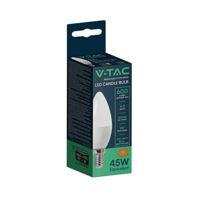 Żarówka LED E14 świeca 6,5W 600lm 4000K  VT-268