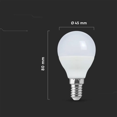 Żarówka LED E14 kulka P45 6.5W 600lm 4000K  VT-270