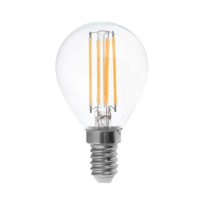 Żarówka LED E14 filament kulka P45 6W 600lm 6500K  VT-2466 V-TAC