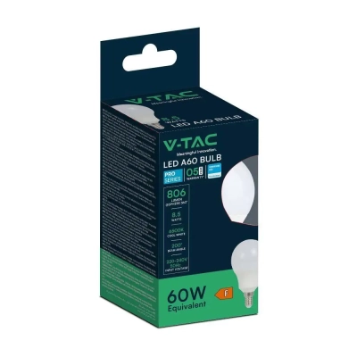Żarówka LED E14 kulka 8,5W 806lm 3000K  VT-269