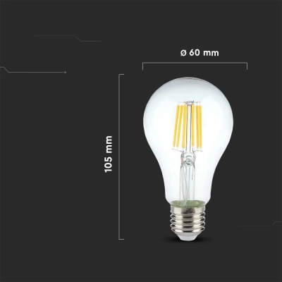 Żarówka LED E27 filament A67 10W 1055lm 3000K  VT-1981