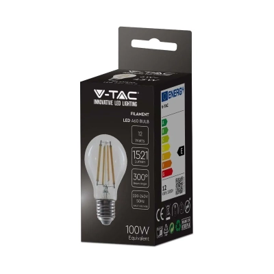 Żarówka LED E27 filament A60 12W 1521lm 3000K  VT-2133