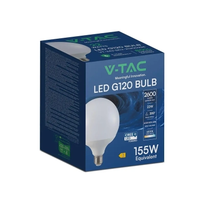 Żarówka LED E27 kula glob G120 22W 2600lm 6500K  VT-242