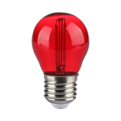 Żarówka LED E27 filament kulka G45 kolor 2W 60lm Kolor Czerwony  VT-2132 V-TAC