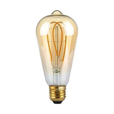 Żarówka LED E27 filament złota vintage ST64 4,8W 300lm 1800K  VT-2066-N