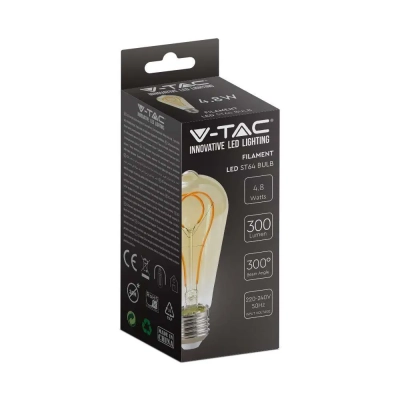 Żarówka LED E27 filament złota vintage ST64 4,8W 300lm 1800K  VT-2066-N