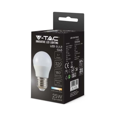 Żarówka LED E27 filament G45 kulka P45 4W 400lm 3000K  VT-1980