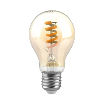 Żarówka LED E27 A60 spiral filament bursztyn 4W 400lm 1800K  VT-2154-N