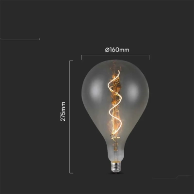 Żarówka LED E27 A160 filament szara dymiona 4W 120lm 2700K  VT-2268