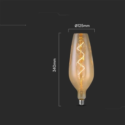 Żarówka LED E27 B125 filament bursztyn 4W 250lm 2700K  VT-2272