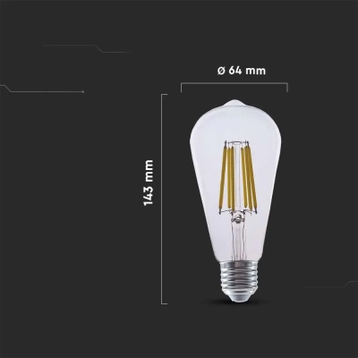 Żarówka LED E27 filament vintage ST64 4W 840lm 3000K  VT-2364