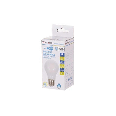 Żarówka LED E27 filament A60 mrożona 5W 600lm 2700K  VT-2045