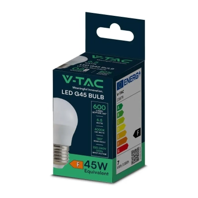 Żarówka LED E27 kulka G45 6.5W 600lm 4000K  VT-290-N