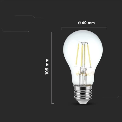 Żarówka LED E27 filament A60 6W 600lm 3000K  VT-1887