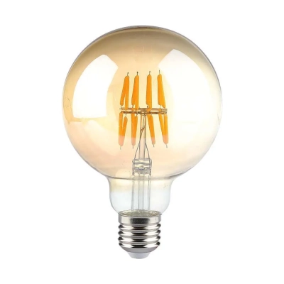 Żarówka LED E27 filament kula glob G95 bursztyn 8W 700lm 2200K  VT-2019-N