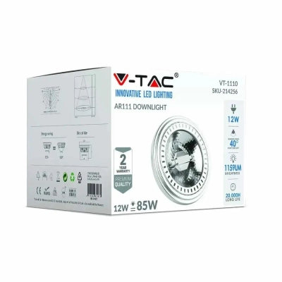 Żarówka LED AR111 G53 12V 40st COB 15W 1160lm 4000K  VT-1110