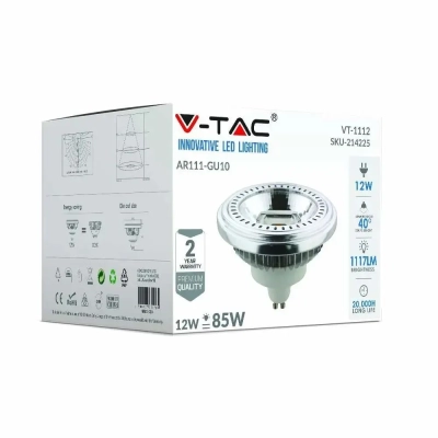 Żarówka LED AR111 GU10 40st COB 12W 1117lm 6400K  VT-1112