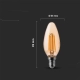 Żarówka LED E14 filament świeca bursztyn 4W 350lm 2200K  VT-1955