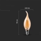 Żarówka LED E14 filament świeca bursztyn płomyk 4W 350lm 2200K  VT-1949