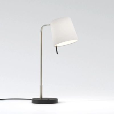Mitsu Table lampka stołowa E27 matowy nikiel abażur Cone 173 biały Astro